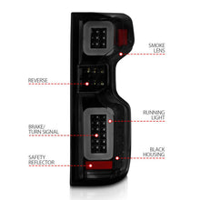 Load image into Gallery viewer, Anzo 19-21 Chevy Silverado Work TruckFull LED Tailights Black Housing Smoke Lens G2 (w/C Light Bars) ANZO ANZ311418