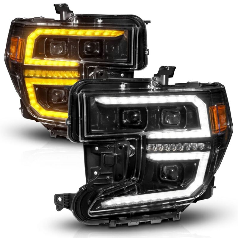 Anzo 19-21 GMC Sierra 1500 LED Projector Headlight w/Switchback+Sequential - Black ANZO ANZ111600
