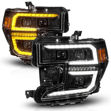 Load image into Gallery viewer, Anzo 19-21 GMC Sierra 1500 LED Projector Headlight w/Switchback+Sequential - Black ANZO ANZ111600