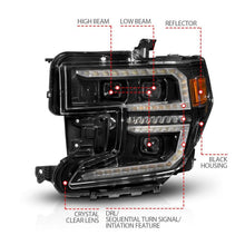 Load image into Gallery viewer, Anzo 19-21 GMC Sierra 1500 LED Projector Headlight w/Switchback+Sequential - Black ANZO ANZ111600