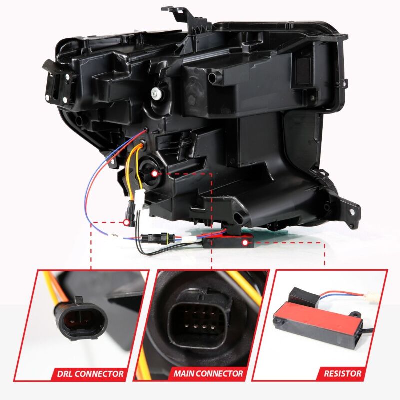 Anzo 19-21 GMC Sierra 1500 LED Projector Headlight w/Switchback+Sequential - Black ANZO ANZ111600