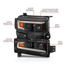 Load image into Gallery viewer, ANZO 19-22 Chevrolet Silverado 1500 LED Proj HL w/Lgt Bar SwBk Seq. Blk w/In. Light - Passenger Side ANZO ANZ111566-R