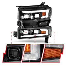 Load image into Gallery viewer, ANZO 19-22 Chevrolet Silverado 1500 LED Proj HL w/Lgt Bar SwBk Seq. Blk w/In. Light - Passenger Side ANZO ANZ111566-R