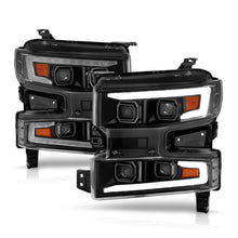 Load image into Gallery viewer, ANZO 19-22 Chevrolet Silverado 1500 LED Proj HL w/Lgt Bar SwBk Seq. Blk w/In. Light - Passenger Side ANZO ANZ111566-R
