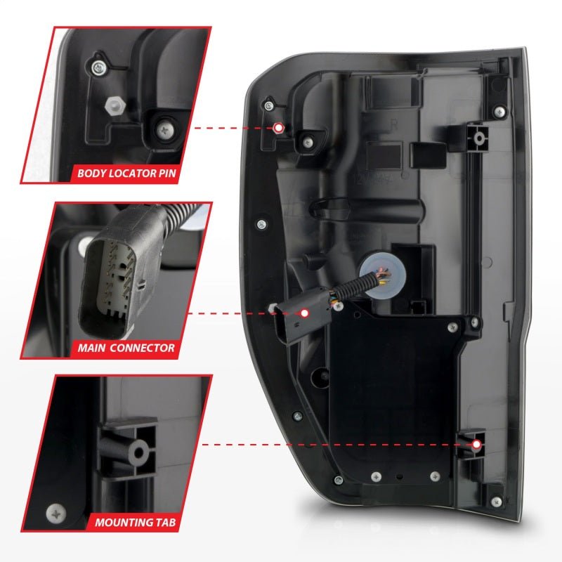 ANZO 19-22 Ford Ranger Full LED Taillights w/ Lightbar Sequential Signal Black Housing/Smoke Lens - Black Ops Auto Works