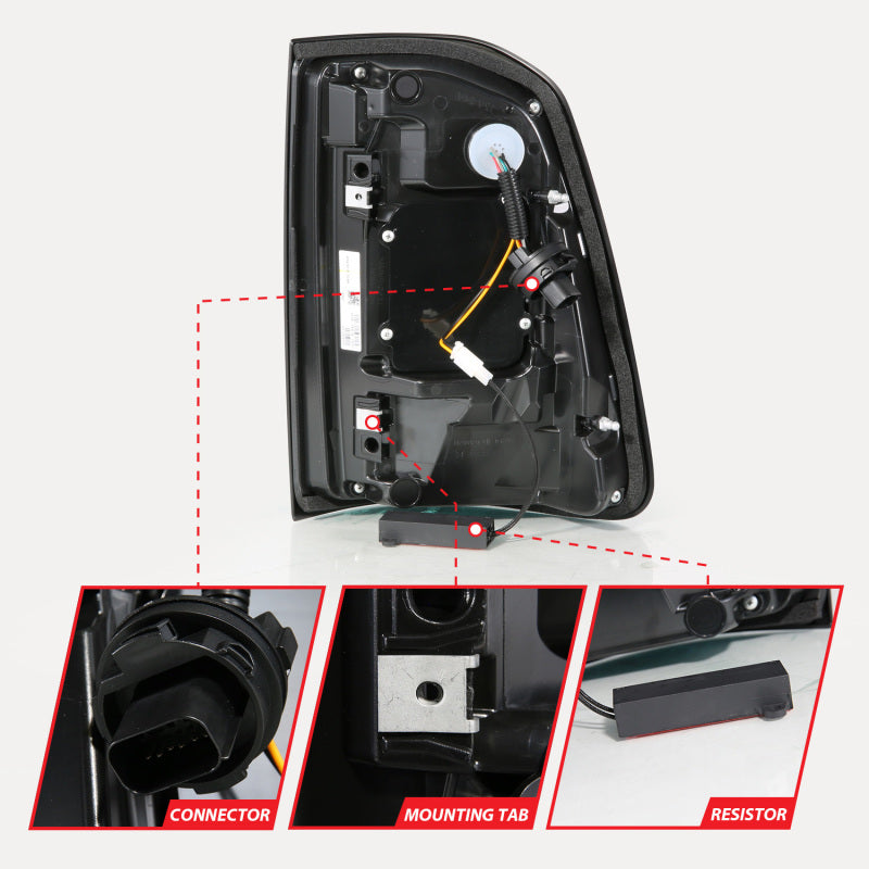 ANZO 19-24 RAM 1500 (Factory Halogen Models) Full LED Tail Lights SeqSig Black - Pair ANZO ANZ311480A