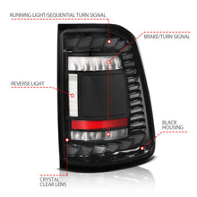 Load image into Gallery viewer, ANZO 19-24 RAM 1500 (Factory LED Models ONLY) Full LED Tail Lights SeqSig Black - Pair ANZO ANZ311481A