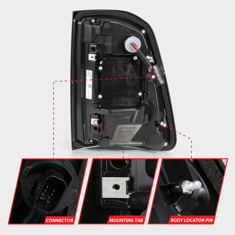 ANZO 19-24 RAM 1500 (Factory LED Models ONLY) Full LED Tail Lights SeqSig Black - Pair ANZO ANZ311481A