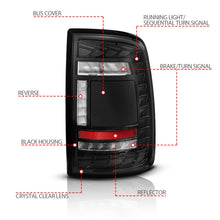 Load image into Gallery viewer, ANZO 19-24 RAM 2500/3500 Full LED Tail Lights SeqSig Black - Pair ANZO ANZ311482A