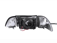 Load image into Gallery viewer, ANZO 1987-1993 Ford Mustang Crystal Headlights Black w/ Corner Lights 3pc ANZO ANZ121192