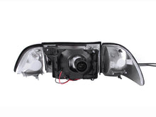 Load image into Gallery viewer, ANZO 1987-1993 Ford Mustang Crystal Headlights Black w/ Corner Lights 3pc - Black Ops Auto Works