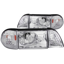 Load image into Gallery viewer, ANZO 1987-1993 Ford Mustang Crystal Headlights Chrome w/ Corner Lights 2pc ANZO ANZ121195