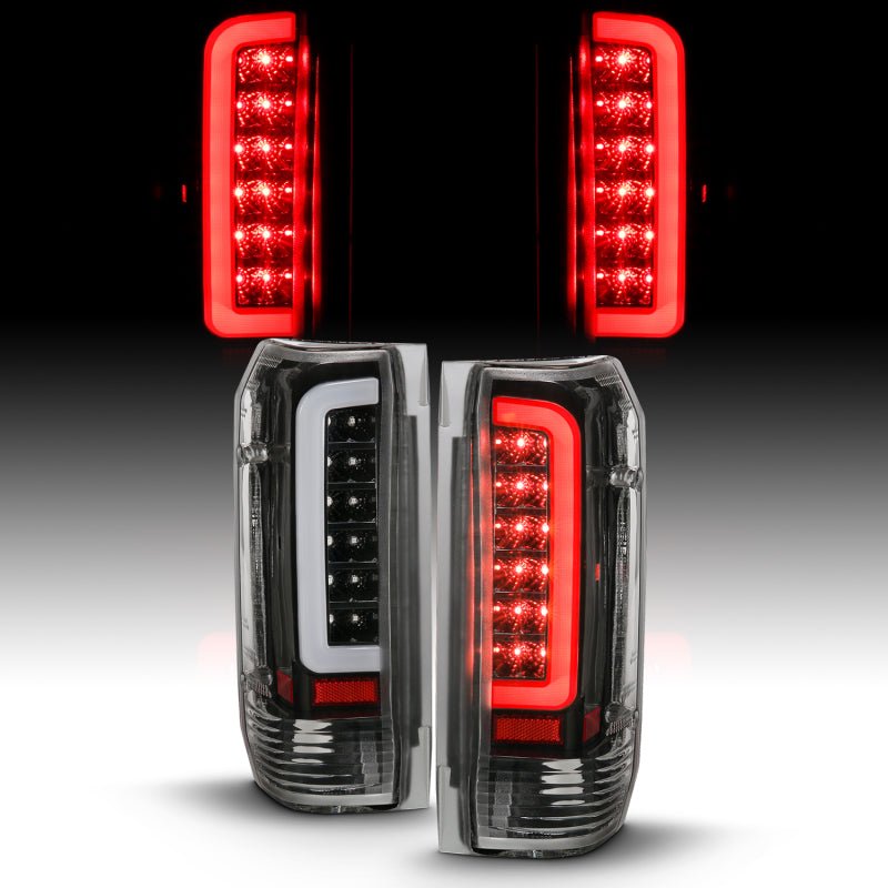 ANZO 1987-1996 Ford F-150 LED Taillights Black Housing Clear Lens (Pair) ANZO ANZ311350
