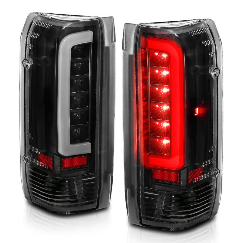 ANZO 1987-1996 Ford F-150 LED Taillights Black Housing Clear Lens (Pair) ANZO ANZ311350