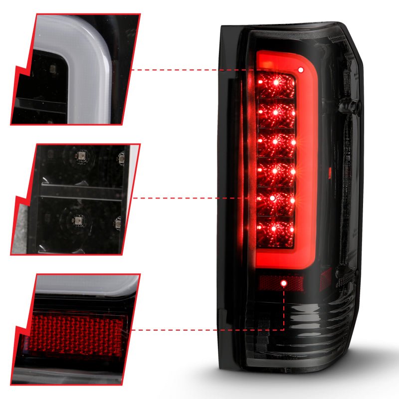 ANZO 1987-1996 Ford F-150 LED Taillights Black Housing Smoke Lens (Pair) ANZO ANZ311351