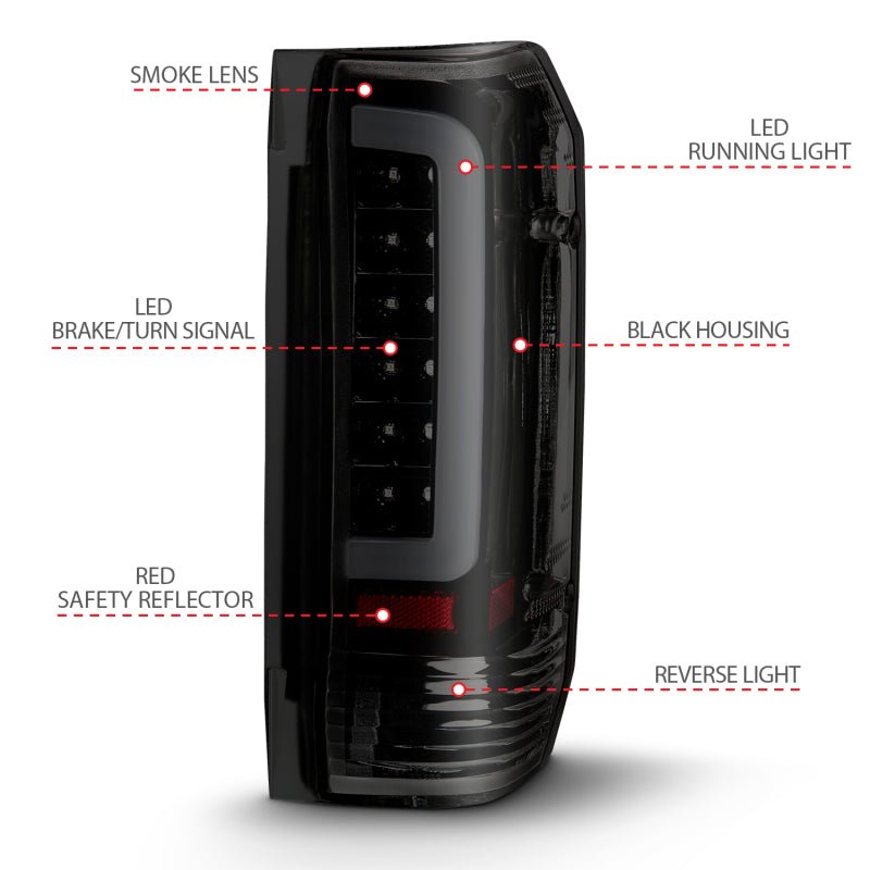ANZO 1987-1996 Ford F-150 LED Taillights Black Housing Smoke Lens (Pair) ANZO ANZ311351