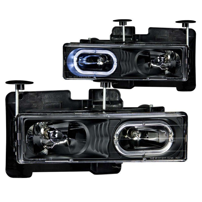 ANZO 1988-1998 Chevrolet C1500 Crystal Headlights Black w/ Halo ANZO ANZ111007