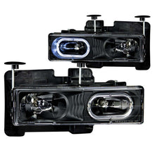 Load image into Gallery viewer, ANZO 1988-1998 Chevrolet C1500 Crystal Headlights Black w/ Halo ANZO ANZ111007
