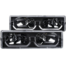 Load image into Gallery viewer, ANZO 1988-1998 Chevrolet C1500 Crystal Headlights Black w/ Low - Brow ANZO ANZ111299