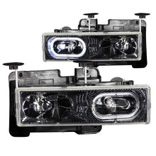 Load image into Gallery viewer, ANZO 1988-1998 Chevrolet C1500 Crystal Headlights Carbon w/ Halo ANZO ANZ111005