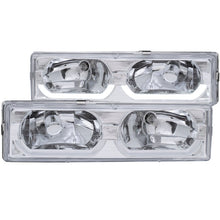 Load image into Gallery viewer, ANZO 1988-1998 Chevrolet C1500 Crystal Headlights Chrome w/ Low - Brow ANZO ANZ111300