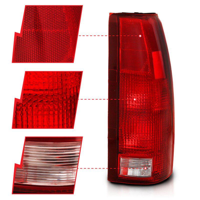 ANZO 1988-1999 Chevy C1500 Taillight Red/Clear Lens (OE Replacement) ANZO ANZ311301