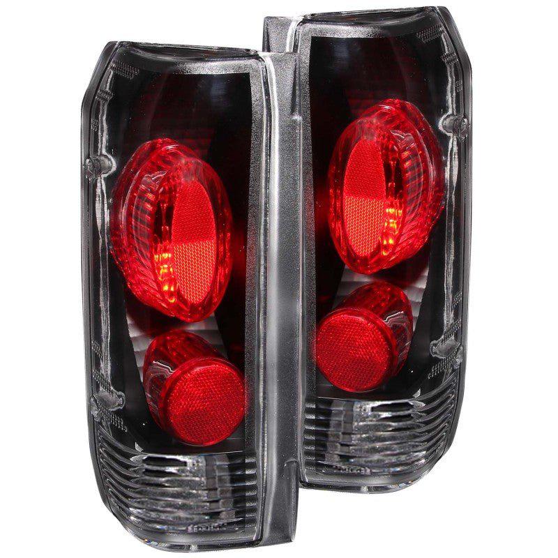 ANZO 1989-1996 Ford F-150 Taillights Black - Black Ops Auto Works