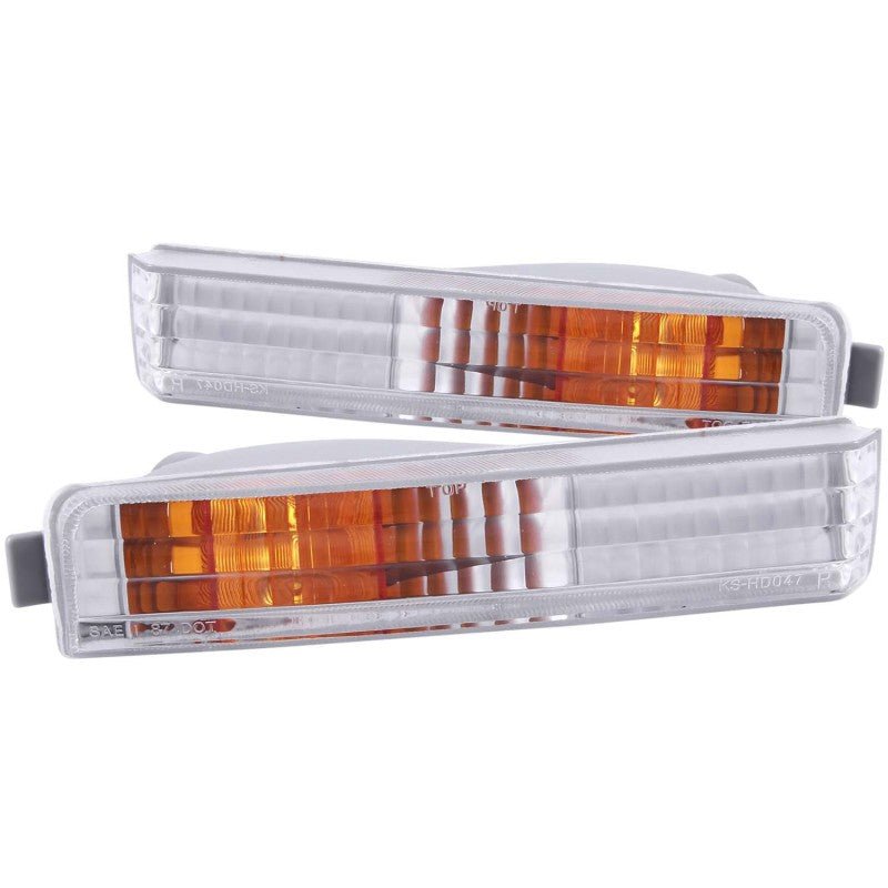 ANZO 1990-1991 Honda Accord Euro Parking Lights Chrome w/ Amber Reflector - Black Ops Auto Works
