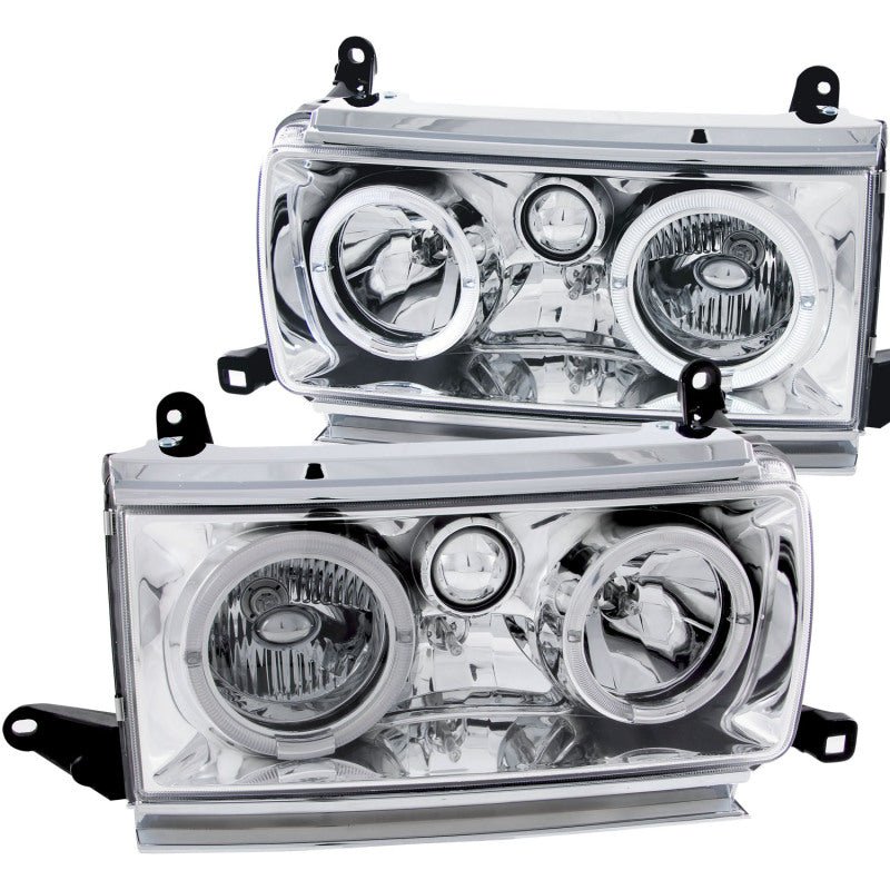 ANZO 1991-1994 Toyota Land Cruiser Crystal Headlights w/ Halo Chrome ANZO ANZ111092