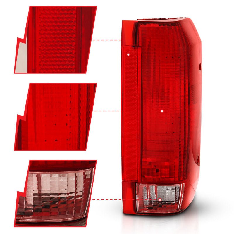 ANZO 1992-1996 Ford Bronco Taillight Red/Clear Lens (OE Replacement) ANZO ANZ311306