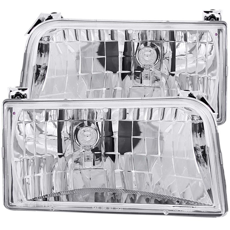 ANZO 1992-1996 Ford F-150 Crystal Headlights Chrome - Black Ops Auto Works