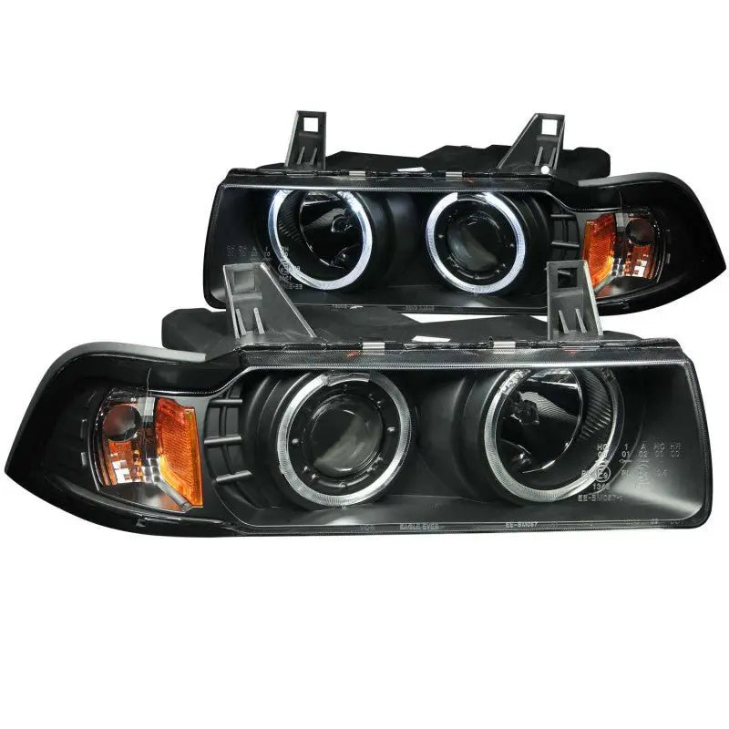 ANZO 1992-1998 BMW 3 Series E36 Projector Headlights w/ Halo Black (CCFL) G2 - Black Ops Auto Works