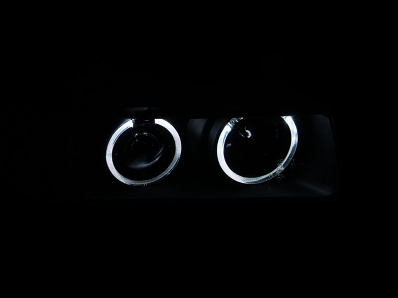 ANZO 1992-1998 BMW 3 Series E36 Projector Headlights w/ Halo Black G2 1 pc ANZO ANZ121325