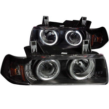 Load image into Gallery viewer, ANZO 1992-1998 BMW 3 Series E36 Projector Headlights w/ Halo Black G2 1 pc ANZO ANZ121325