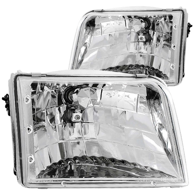 ANZO 1993-1997 Ford Ranger Crystal Headlights Chrome ANZO ANZ111036