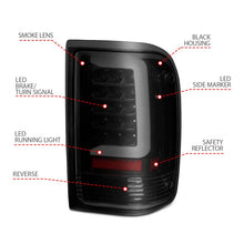 Load image into Gallery viewer, ANZO 1993-1997 Ford Ranger LED Tail Lights w/ Light Bar Black Housing Smoked Lens ANZO ANZ311360