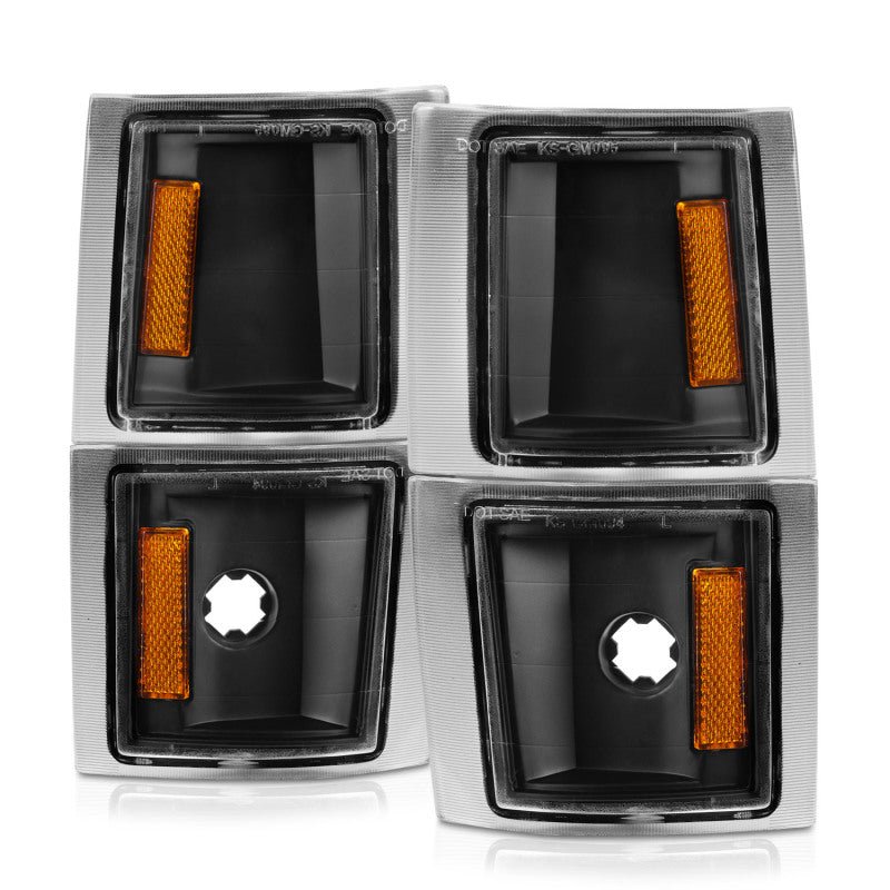 ANZO 1994-1998 Chevrolet Blazer Corner Lights Black Housing Clear Lens w/ Amber Reflector ANZO ANZ521042