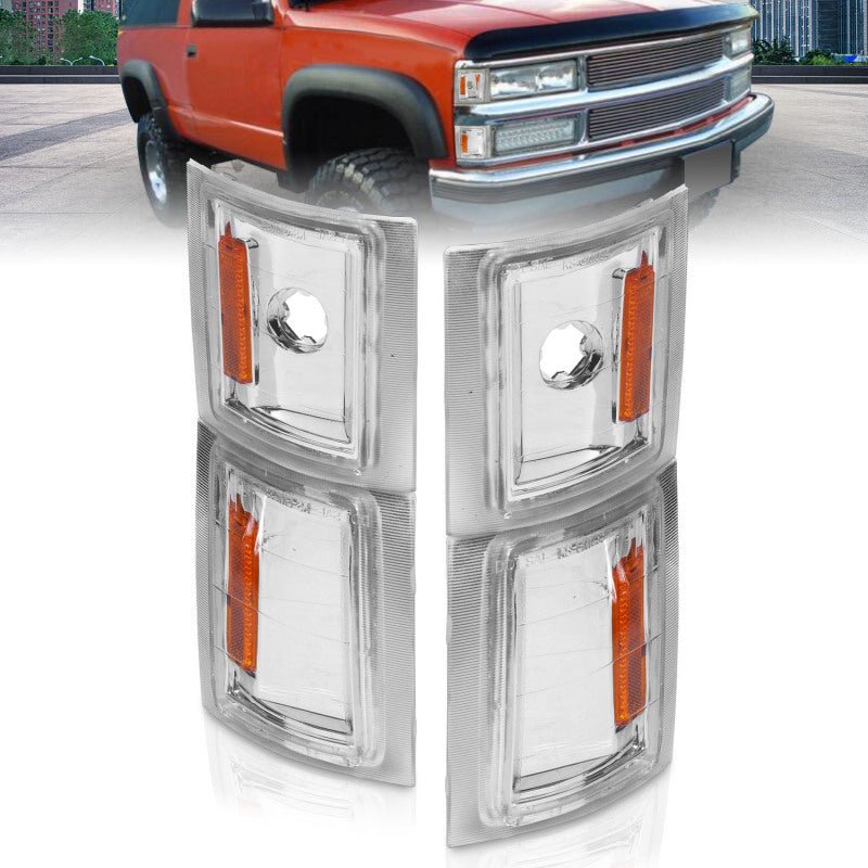 ANZO 1994-1998 Chevrolet Blazer Corner Lights Clear Lens w/ Amber Reflector ANZO ANZ521041