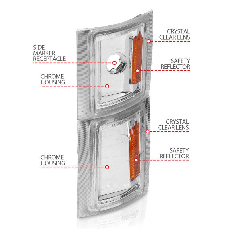ANZO 1994-1998 Chevrolet Blazer Corner Lights Clear Lens w/ Amber Reflector ANZO ANZ521041