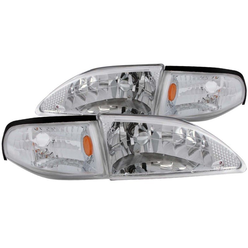 ANZO 1994-1998 Ford Mustang Crystal Headlights Chrome ANZO ANZ121262