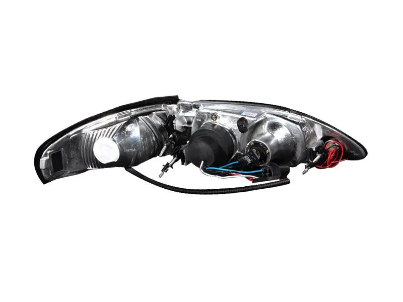 ANZO 1994-1998 Ford Mustang Projector Headlights w/ Halo Black 1pc - Black Ops Auto Works