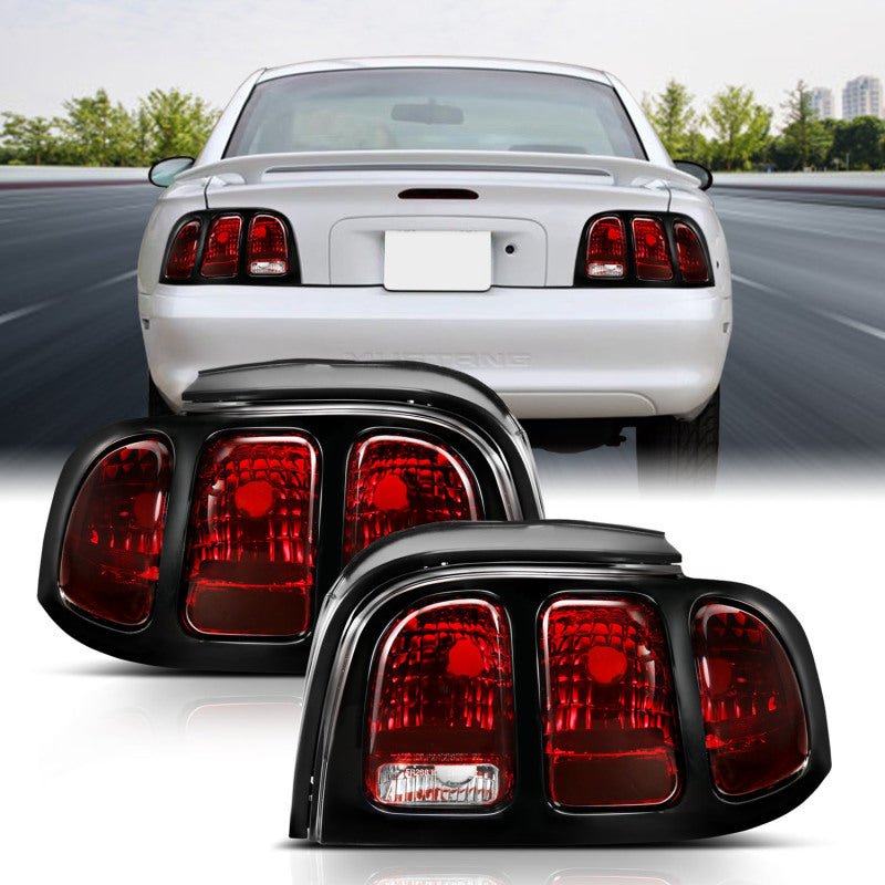 ANZO 1994-1998 Ford Mustang Taillight Dark Red Lens (OE Style) ANZO ANZ321350