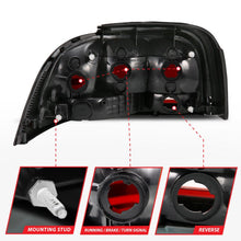 Load image into Gallery viewer, ANZO 1994-1998 Ford Mustang Taillight Dark Red Lens (OE Style) ANZO ANZ321350