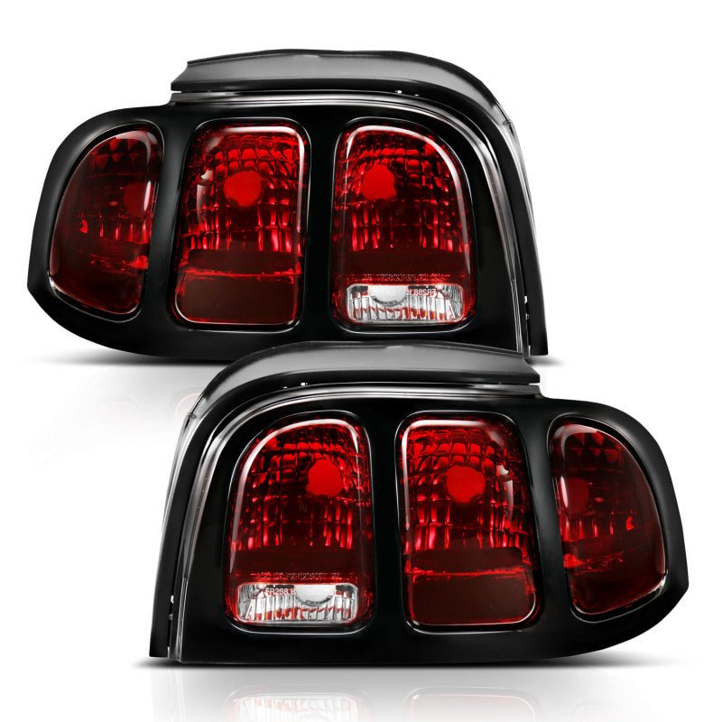 ANZO 1994-1998 Ford Mustang Taillight Dark Red Lens (OE Style) - Black Ops Auto Works