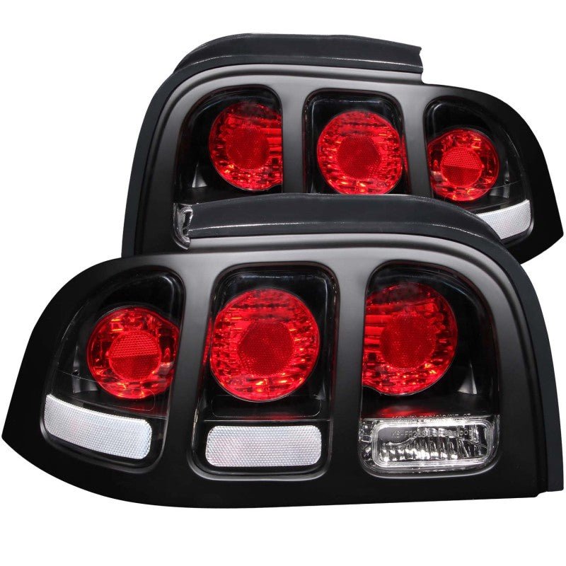 ANZO 1994-1998 Ford Mustang Taillights Black ANZO ANZ221020