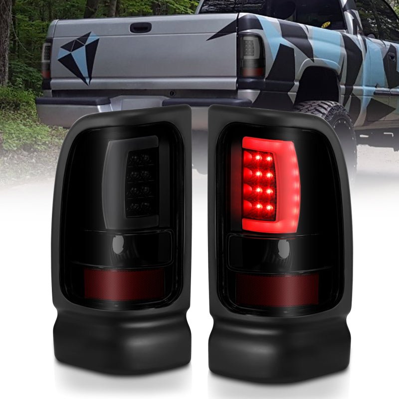 ANZO 1994-2001 Dodge Ram 1500 LED Taillights Plank Style Black w/Smoke Lens ANZO ANZ311340