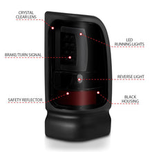 Load image into Gallery viewer, ANZO 1994-2001 Dodge Ram 1500 LED Taillights Plank Style Black w/Smoke Lens ANZO ANZ311340