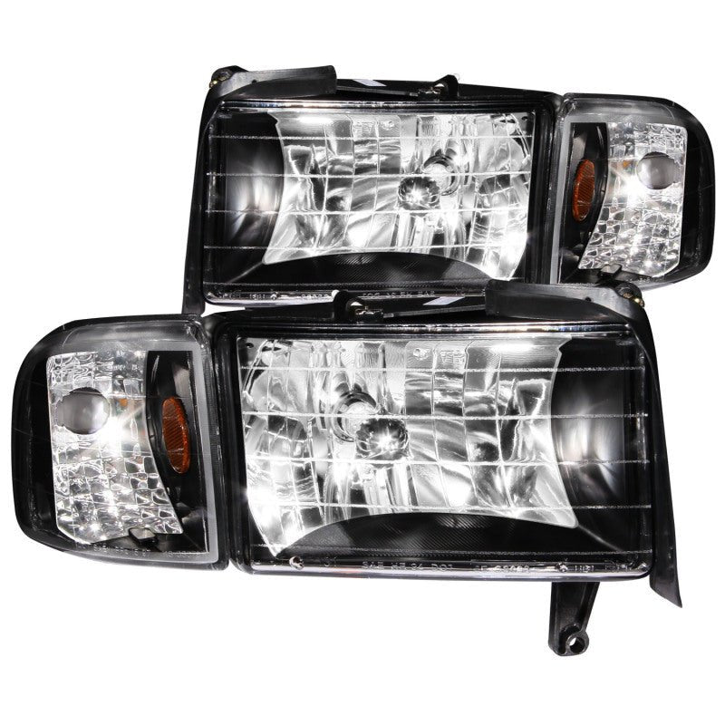 ANZO 1994-2001 Dodge Ram Crystal Headlights Black ANZO ANZ111067