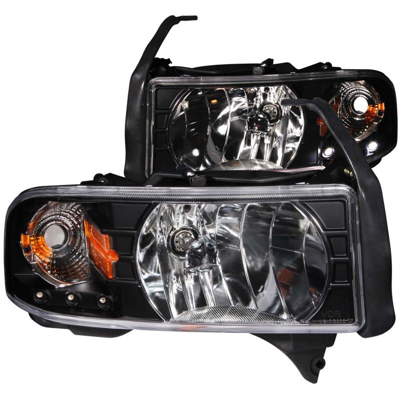 ANZO 1994-2001 Dodge Ram Crystal Headlights Black w/ LED ANZO ANZ111205