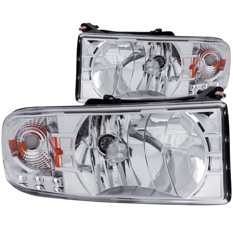 ANZO 1994-2001 Dodge Ram Crystal Headlights Chrome w/ LED ANZO ANZ111206
